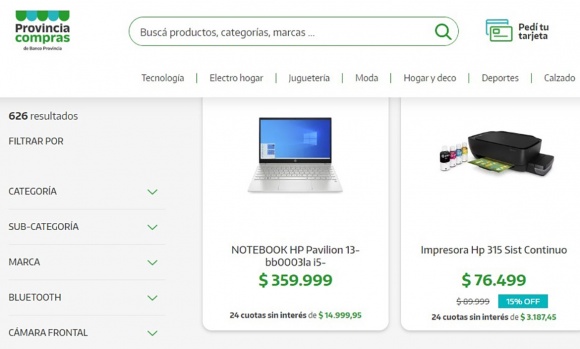 ¿Cómo funciona y qué se puede adquirir en la web de compras del Banco Provincia?