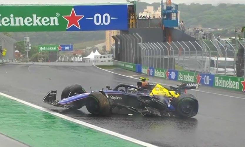 Colapinto chocó y abandonó en el Gran Premio de Brasil